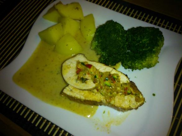 Gefüllten Putenbraten