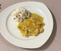 Currygeschnetzeltes mit Mandelreis