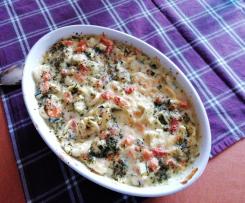 Variation Gemüse-Nudelauflauf (Tortellini) mit Käse-Sahnesauce