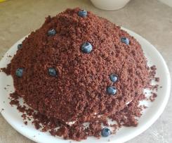 Ruck-Zuck Maulwurfkuchen mit Banane und Blaubeeren