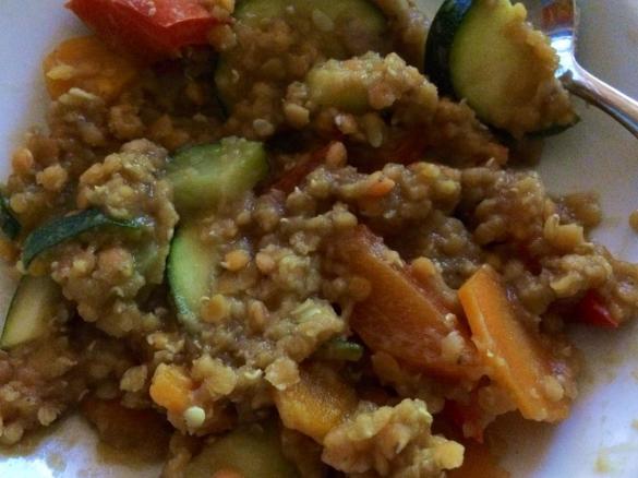 Rote Linsen mit Gemüse (vegan, to go)