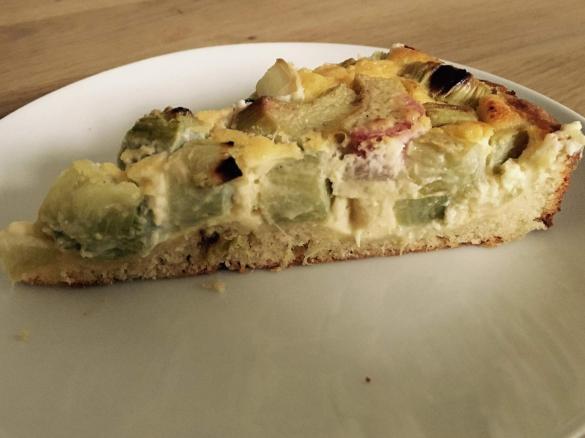 Rhabarberkuchen mit Guss auf Quark-Öl-Teig