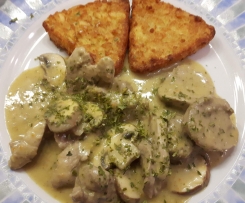 Schweinefiletgeschnetzeltes in Champignonrahm