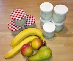 Over night oats mit Apfel, Birne und Banane