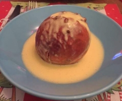 Bratäpfel mit Snikersfüllung und Vanillesauce