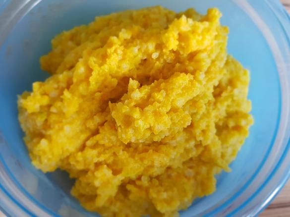 Gemüse - Reis - Brei mit Lachs