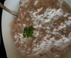 Leichter Fleischsalat mit Quark