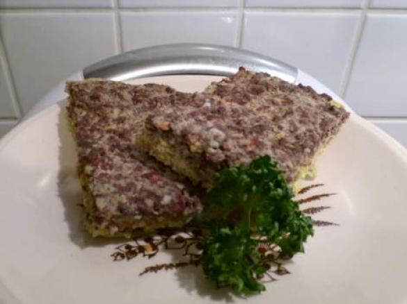 Lauch-Blutwurst-Frittata (low carb) im Varoma gegart