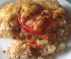 Reis-Gemüse-Auflauf mit Fischfilet