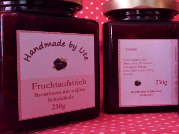 Fruchtaufstrich Brombeere mit weißer Schokolade