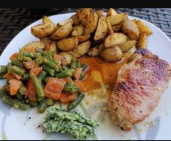 Schweinelachsteak mit Bärlauchbutter