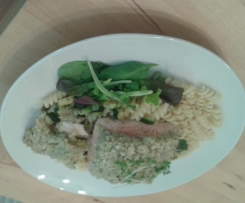 Lachsfilet mit Kräuter-Parmesan Haube