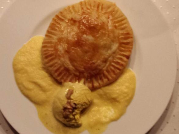 Apfel-Calvados-Pasteten mit Sabayone