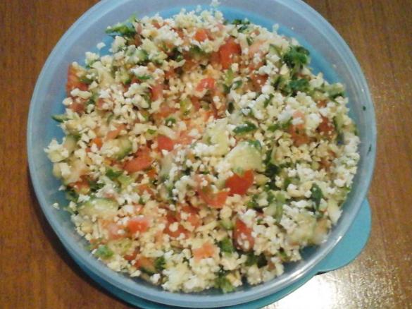 Rohkost Blumenkohlsalat vegan wie Tabouleh