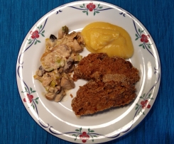 Nussbraten mit Pilzsoße (vegetarisch)