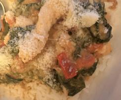 Cremige Hähnchenpfanne in leichter Parmesan-Sahne-Sauce