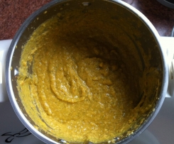 Brokkoli-Möhren-Reis Brei mit Rindertatar