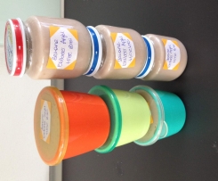 Banane Erdbeer Apfel Hirse Brei