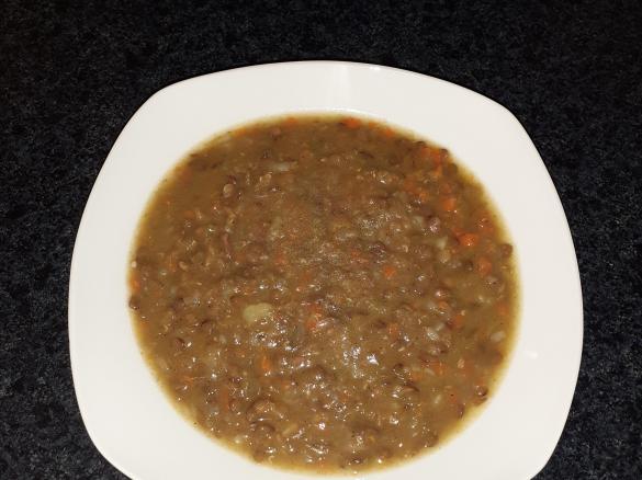 Linseneintopf mit Speck