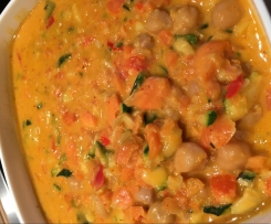 Kichererbsencurry mit Hähnchenfleisch (Variation von Kichererbsencurry vegan)