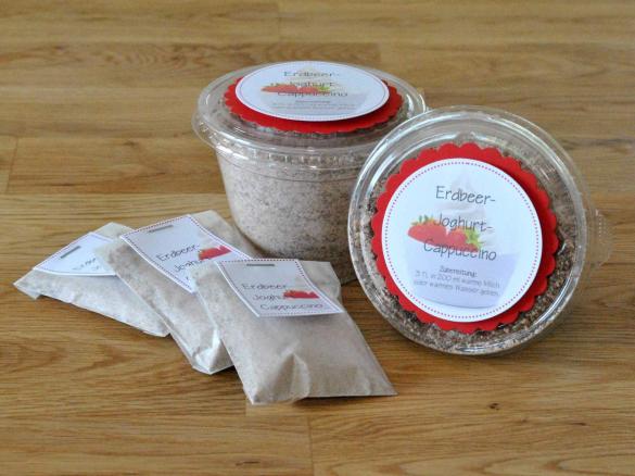 Erdbeer-Joghurt-Cappuccino-Pulver