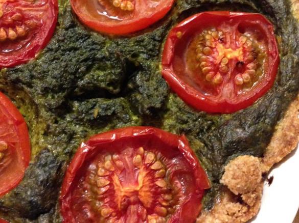 Vegane Tomaten & Spinat Quiche