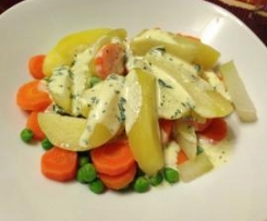 Frühlingsgemüse mit Basilikum-Hollandaise