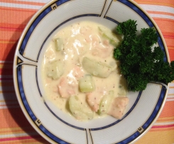Lachs-Gurken-Pfanne