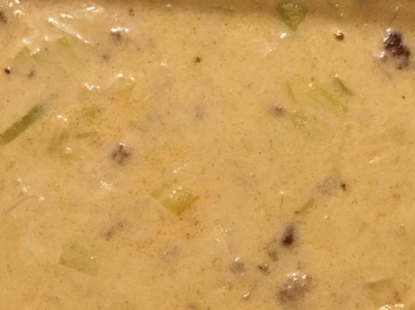Hackfleisch-Käse-Lauchsuppe
