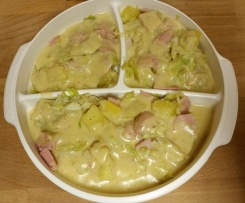 Spitzkohl mit Kartoffeln und Sahne-Frischkäsesosse