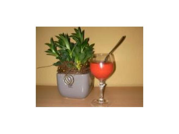 Erdbeer-Pfirsich Drink zum Start in den Morgen