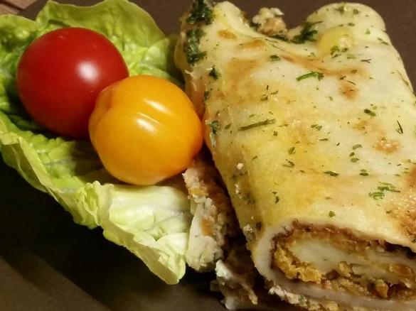 gefüllte Pfannkuchen vegetarisch, herzhaft (im Rezept auch glutenfrei)
