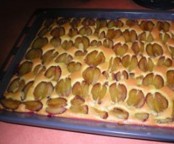 Zwetschgen-Eierlikör-Blechkuchen, einfach und schnell