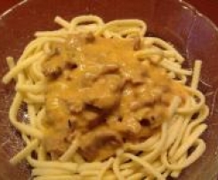 Geschnetzeltes in Sahnesauce