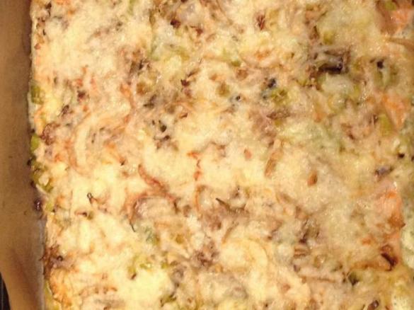 Flammkuchen mit Lachs und Lauch