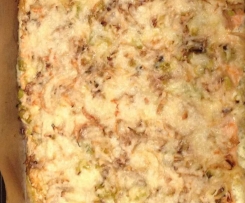 Flammkuchen mit Lachs und Lauch