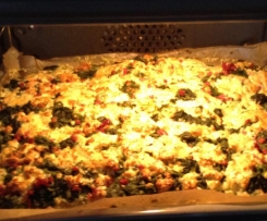 Ofen Pfannekuchen Spinat/Feta und Mozarella