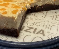 Cremiger Käsekuchen mit Schokoboden und Mandarinen-Topping