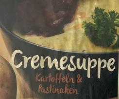 Cremesuppe aus Kartoffeln und Pastinacke mit Wildschinken