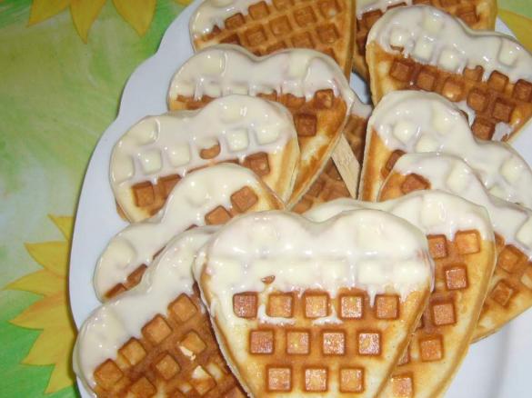 Herz Waffeln am Stiel
