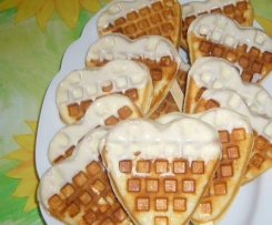 Herz Waffeln am Stiel