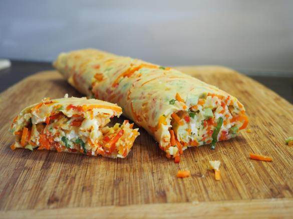 Ofenpfannkuchen mit Gemüse und Schafskäse