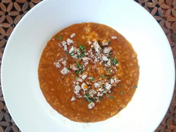 Rote Linsensuppe "Indische Art" vegan, schnell