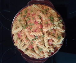 Pasta mit Speck-Ajvar-Sauce