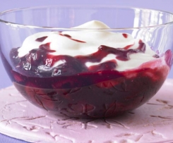 Kirsch Grütze & Vanillesoße (Zuckerarm)