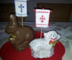 Osterlamm und "Hase à la Pippi" (Eierlikörkuchen)