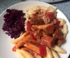 Variation von Malzbiergulasch