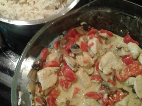 Thai-Kokos-Hähnchen mit Reis (Variation aus Mix ohne Fix)