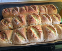 Handbrot mit Champignons und Käse