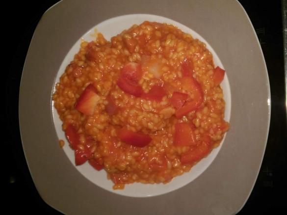 Paprikareis mit Speck